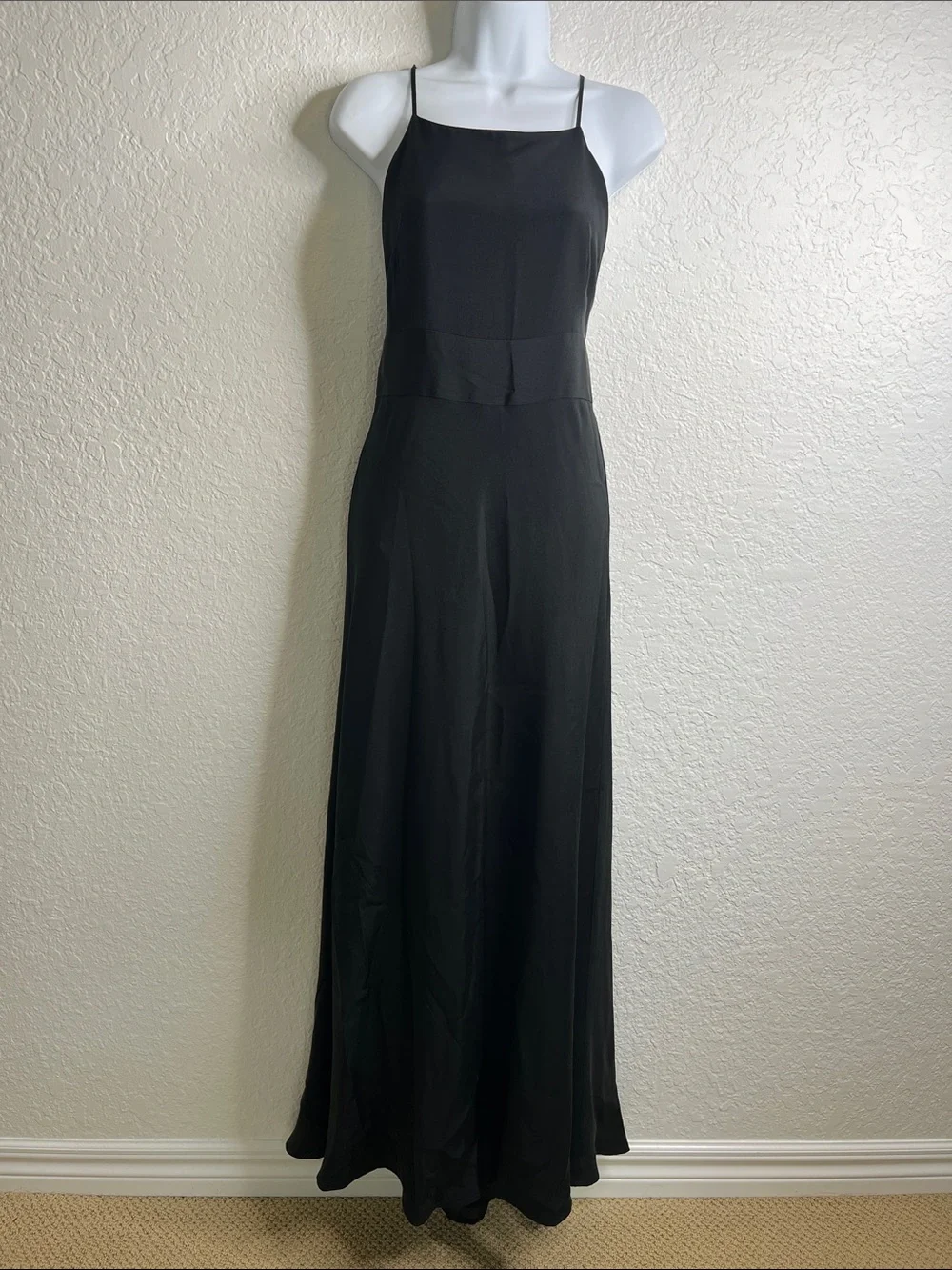 J Crew Vintage 2005 100% Silk Black Formal Gown Sz 6